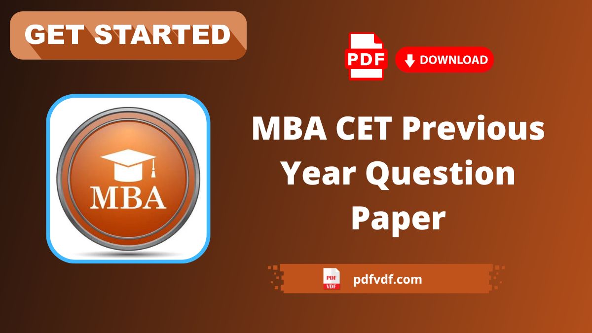 MBA CET Previous Year Question Paper