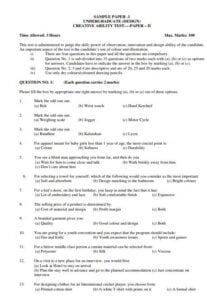 NIFT entrance exam sample papers