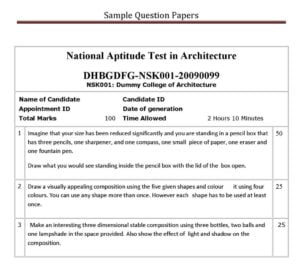 NATA Sample Paper