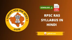 (Pre + Mains) RPSC RAS Syllabus in Hindi 2023 Pdf Download