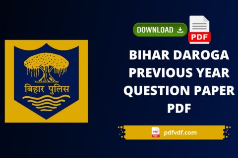 Bihar Daroga Previous Year Question Paper Pdf