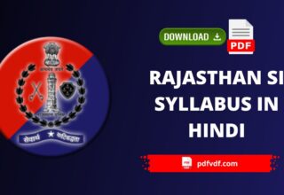Rajasthan SI Syllabus in Hindi Pdf