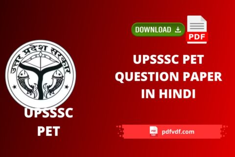 UPSSSC Pet Question Paper in Hindi